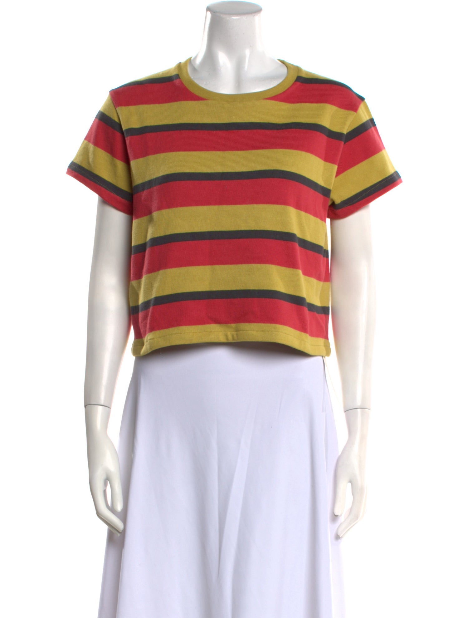 BODE Striped Crew Neck Crop Top