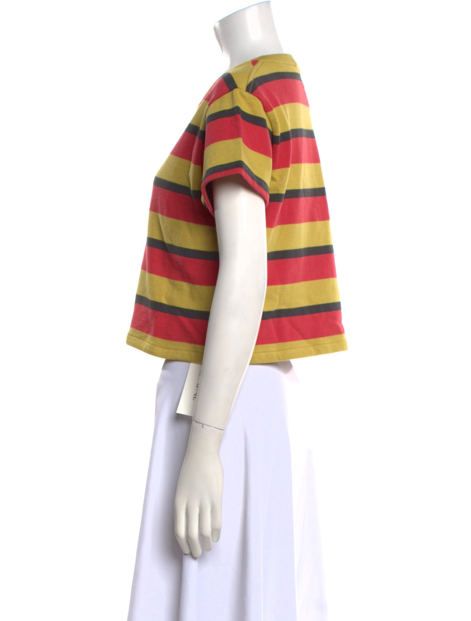 BODE Striped Crew Neck Crop Top