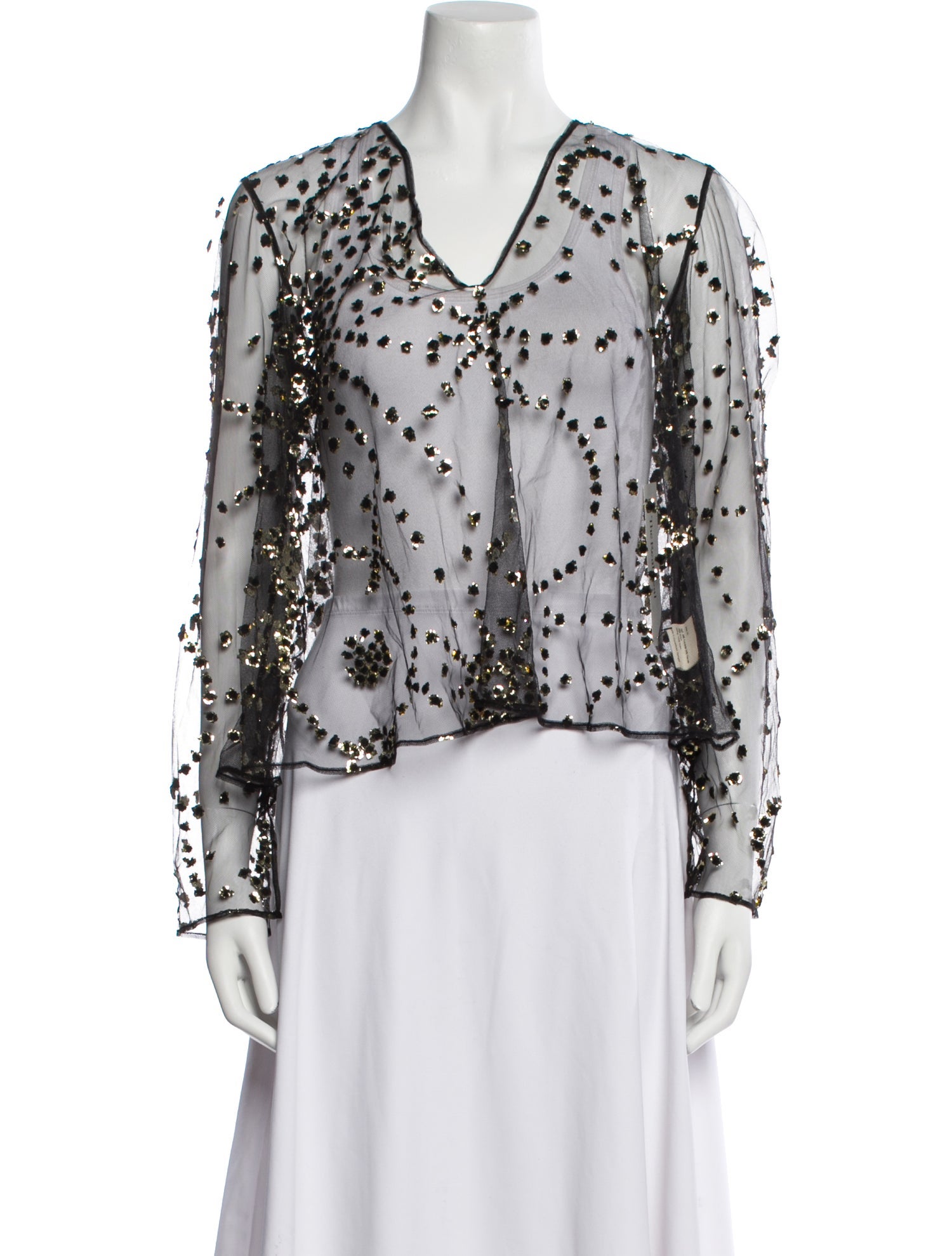 BODE Printed V-Neck Blouse