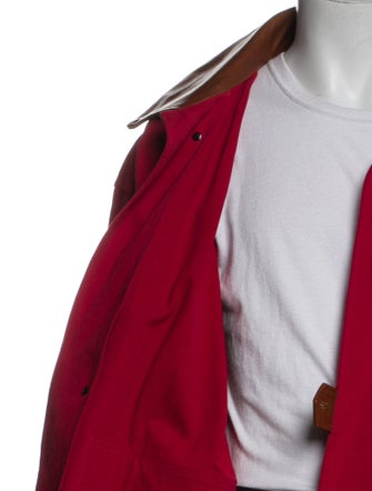 BODE Leather Colorblock Pattern Utility Jacket