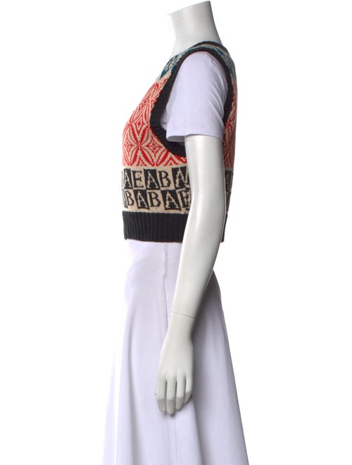 BODE Printed V-Neck Sweater