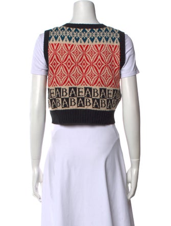 BODE Printed V-Neck Sweater