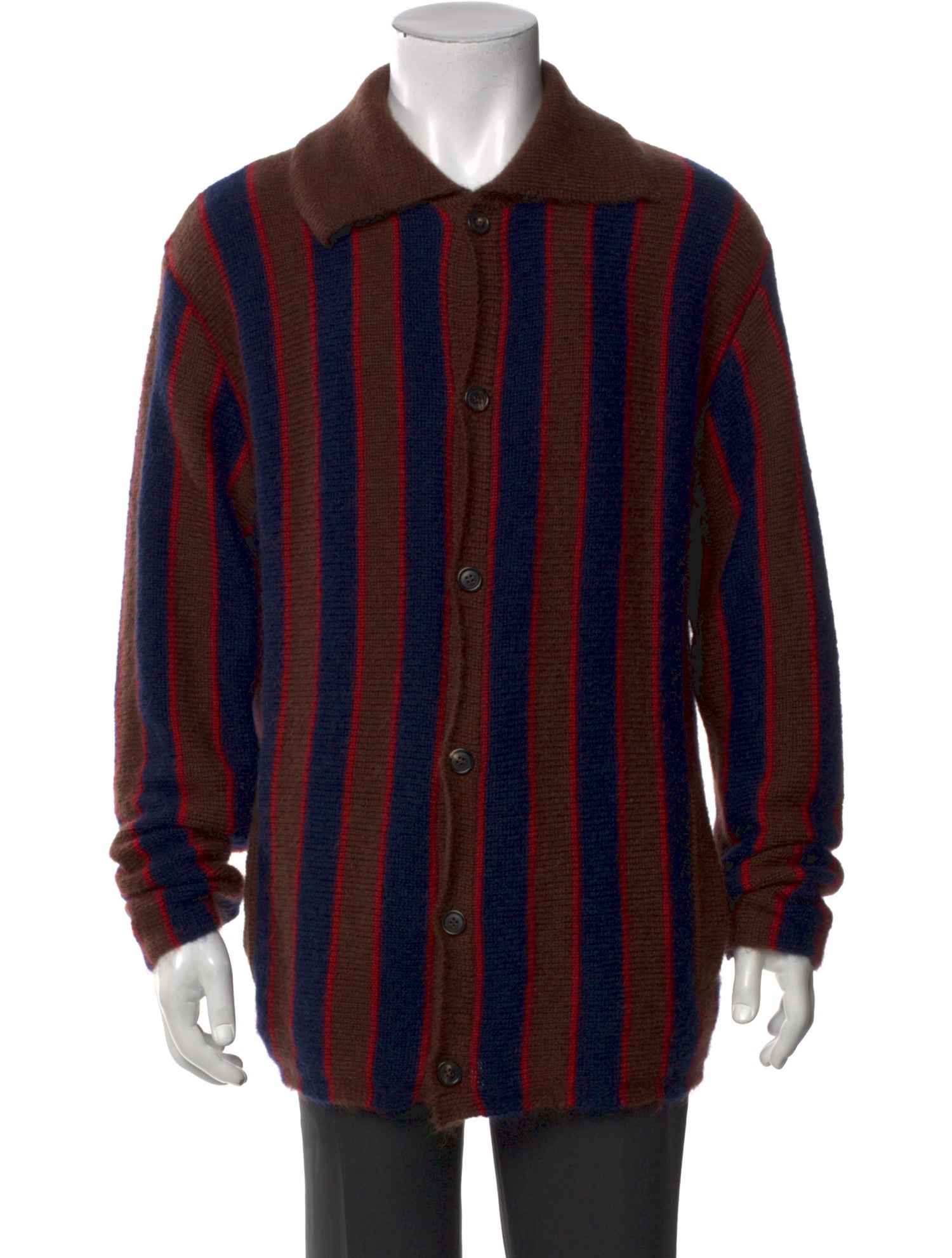 BODE Striped Turtleneck Polo Sweater