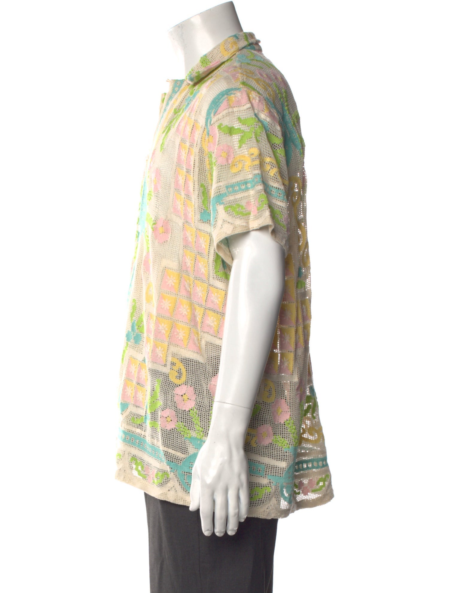 BODE Floral Print Short Sleeve Shirt