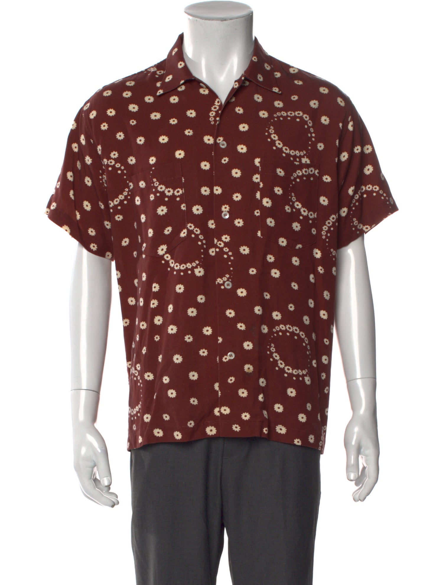 BODE Floral Print Short Sleeve Shirt