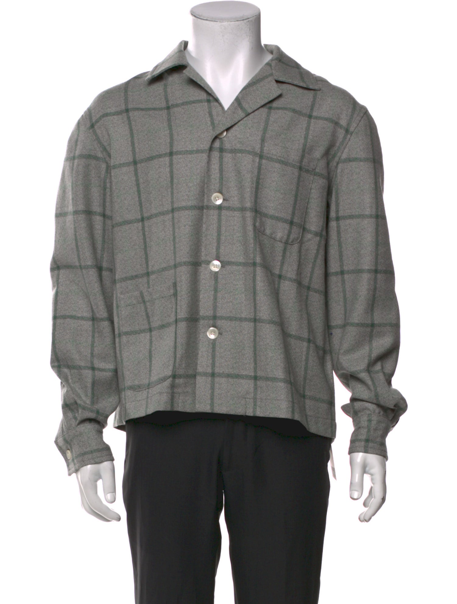 BODE Wool Plaid Print Shirt