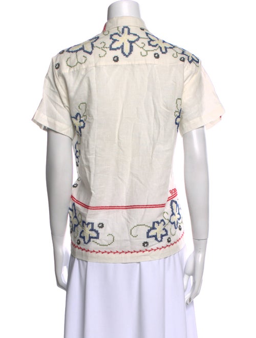 BODE Linen Floral Print Polo