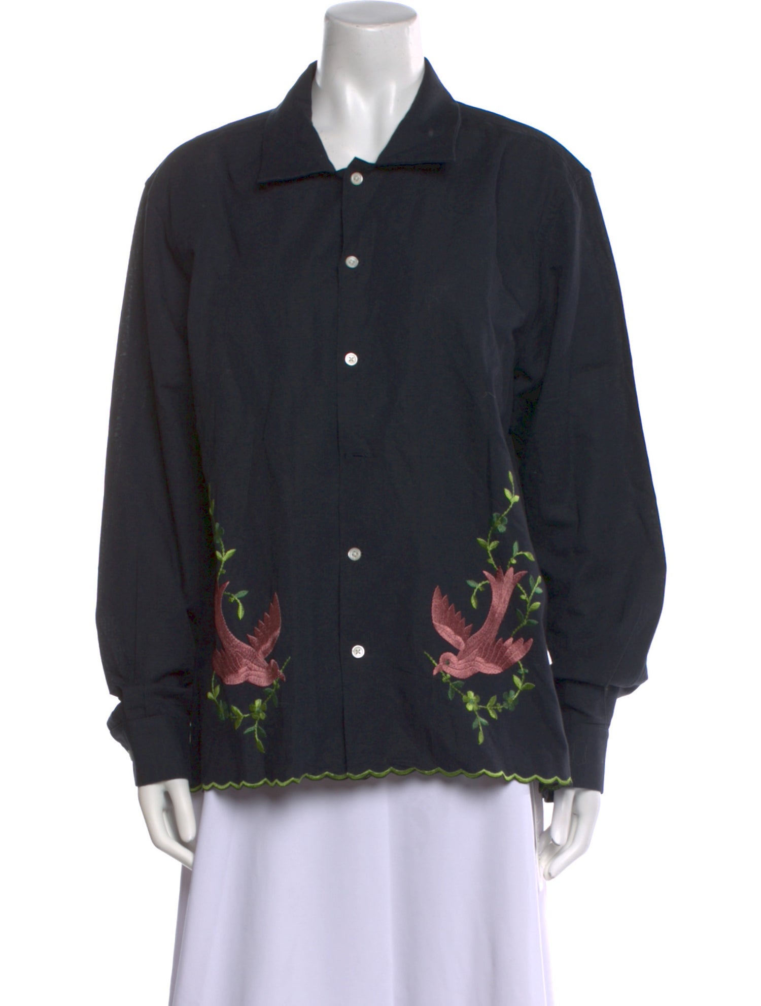 BODE Graphic Print Long Sleeve Button-Up Top