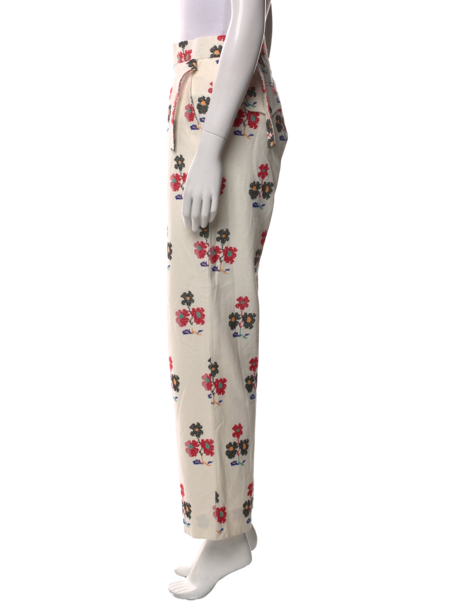 BODE Floral Print Wide Leg Pants