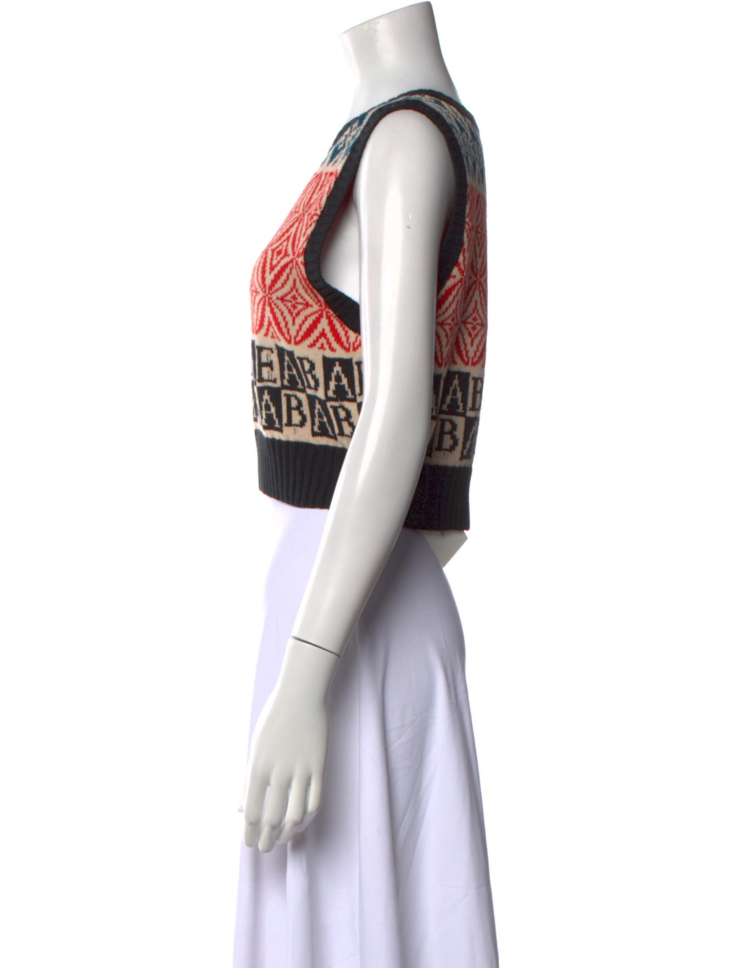 BODE Printed V-Neck Sweater