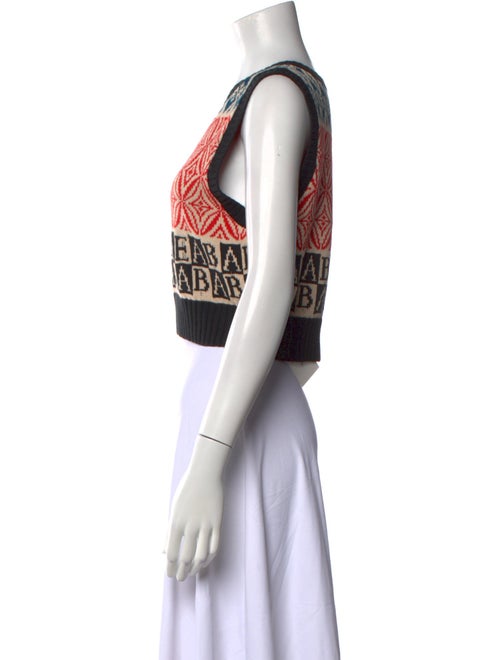 BODE Printed V-Neck Sweater