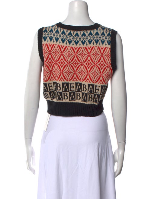 BODE Printed V-Neck Sweater