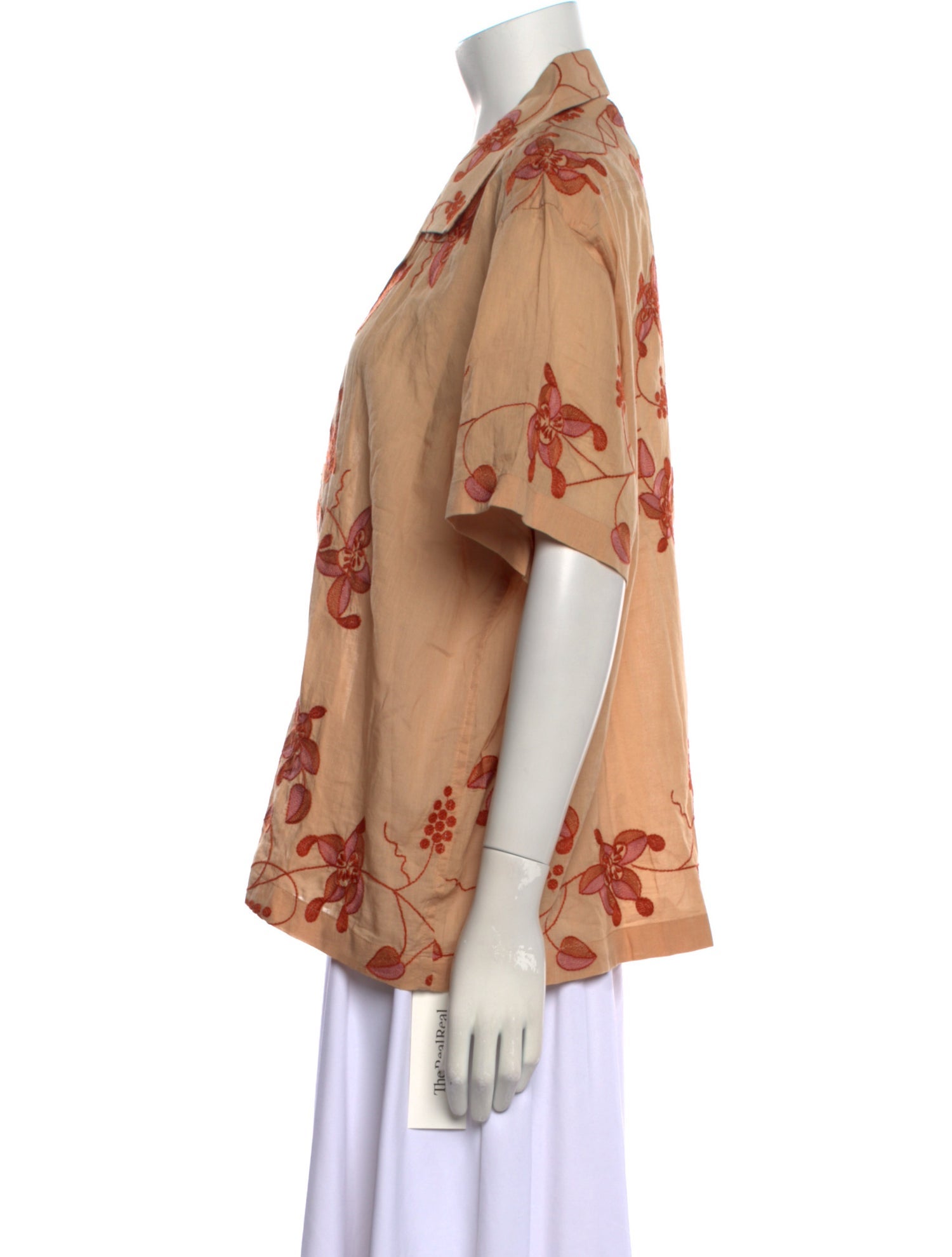 BODE Floral Print Short Sleeve Button-Up Top w/ Tags