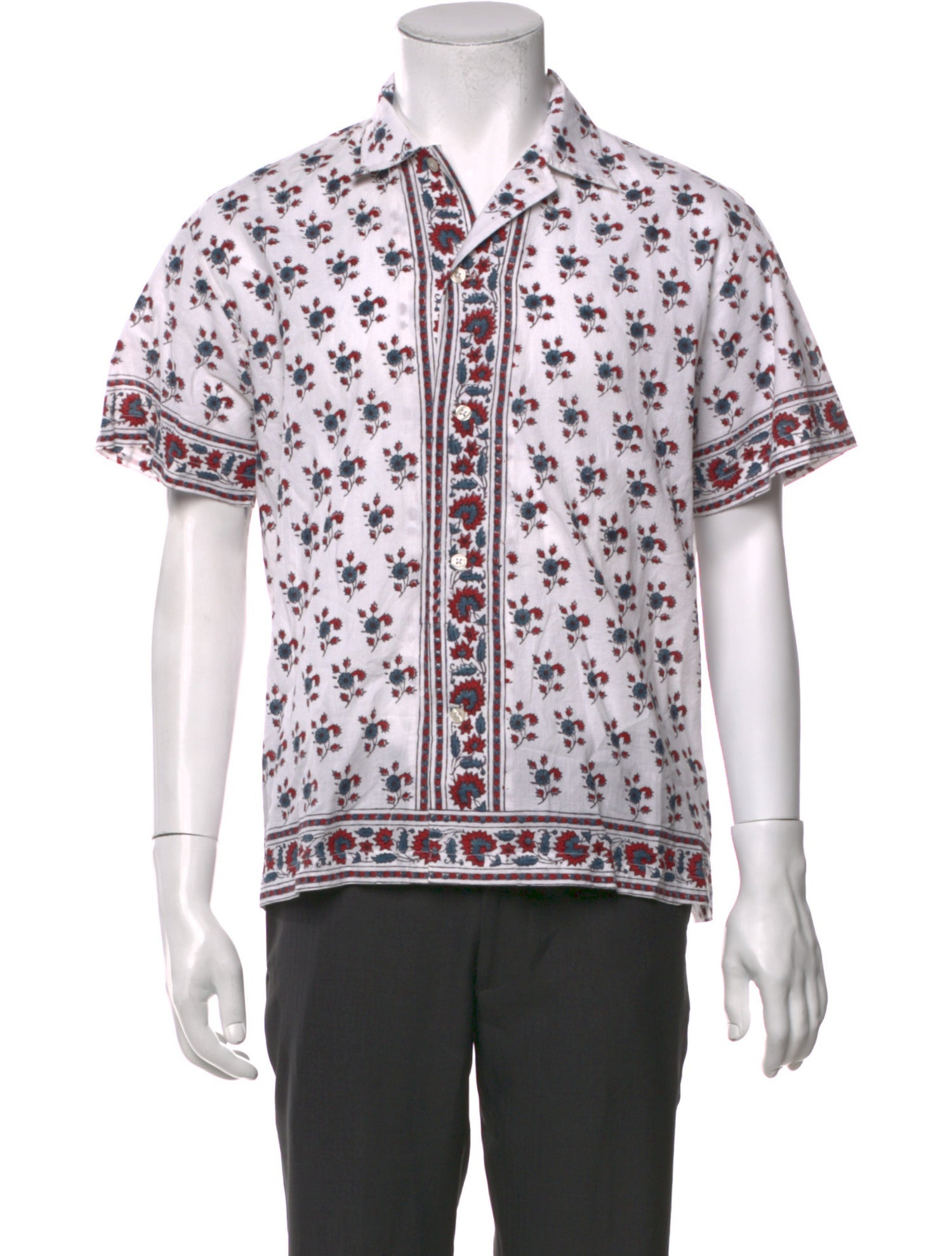 BODE Floral Print Short Sleeve Shirt