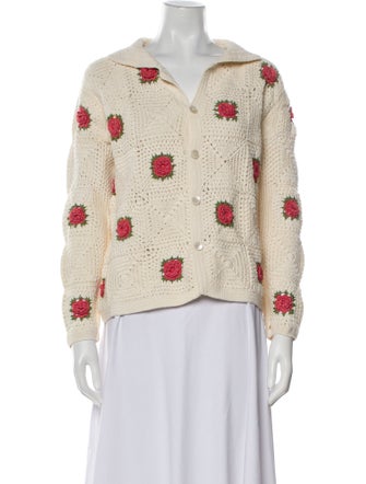 BODE Printed V-Neck Sweater