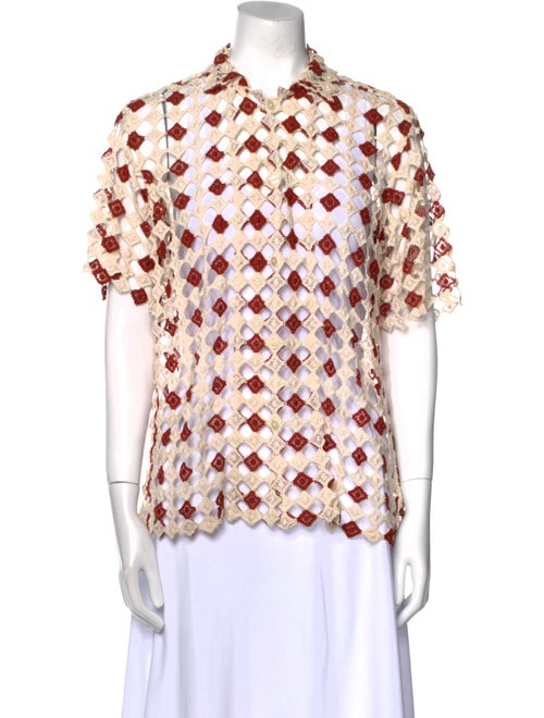 BODE Patterned Short Sleeve Blouse