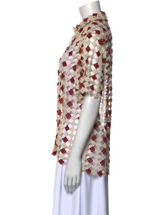 BODE Patterned Short Sleeve Blouse