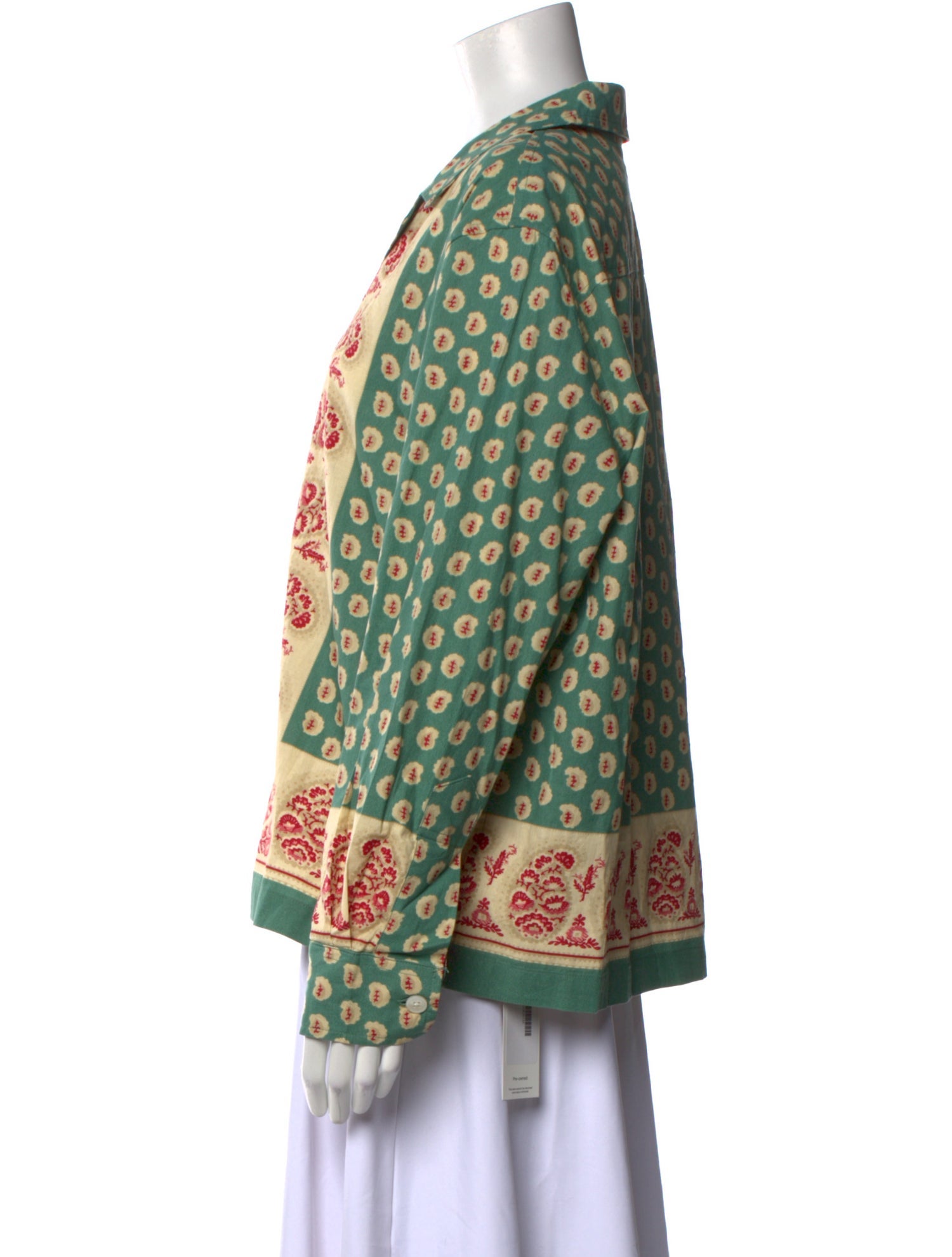 BODE Printed Long Sleeve Button-Up Top