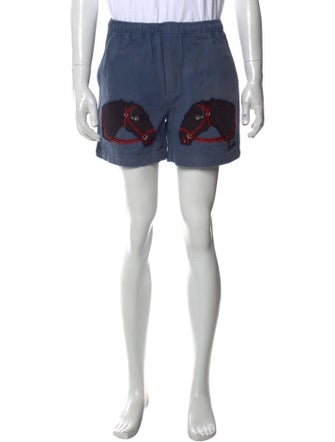 BODE Printed Denim Shorts