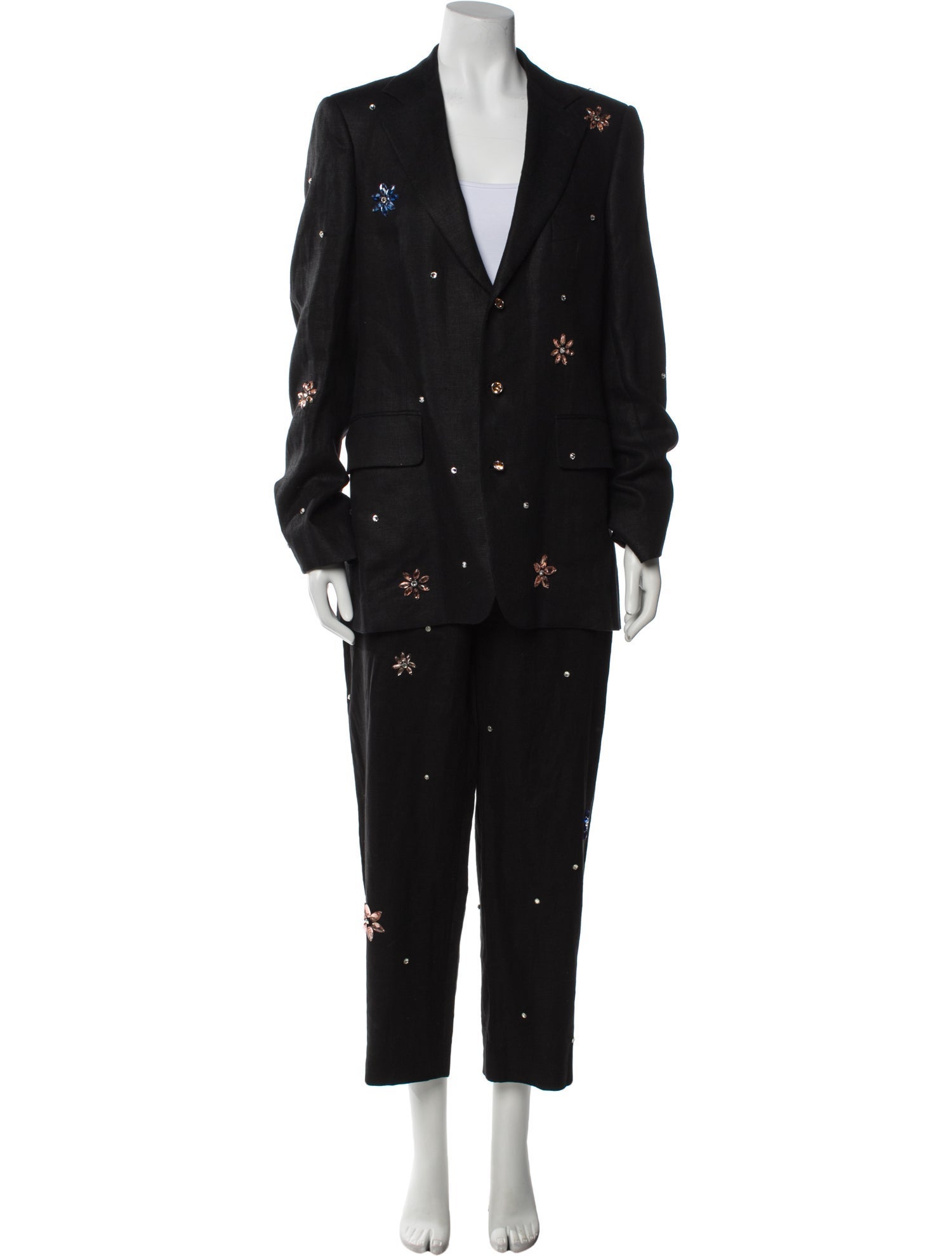 BODE Linen Floral Print Pantsuit