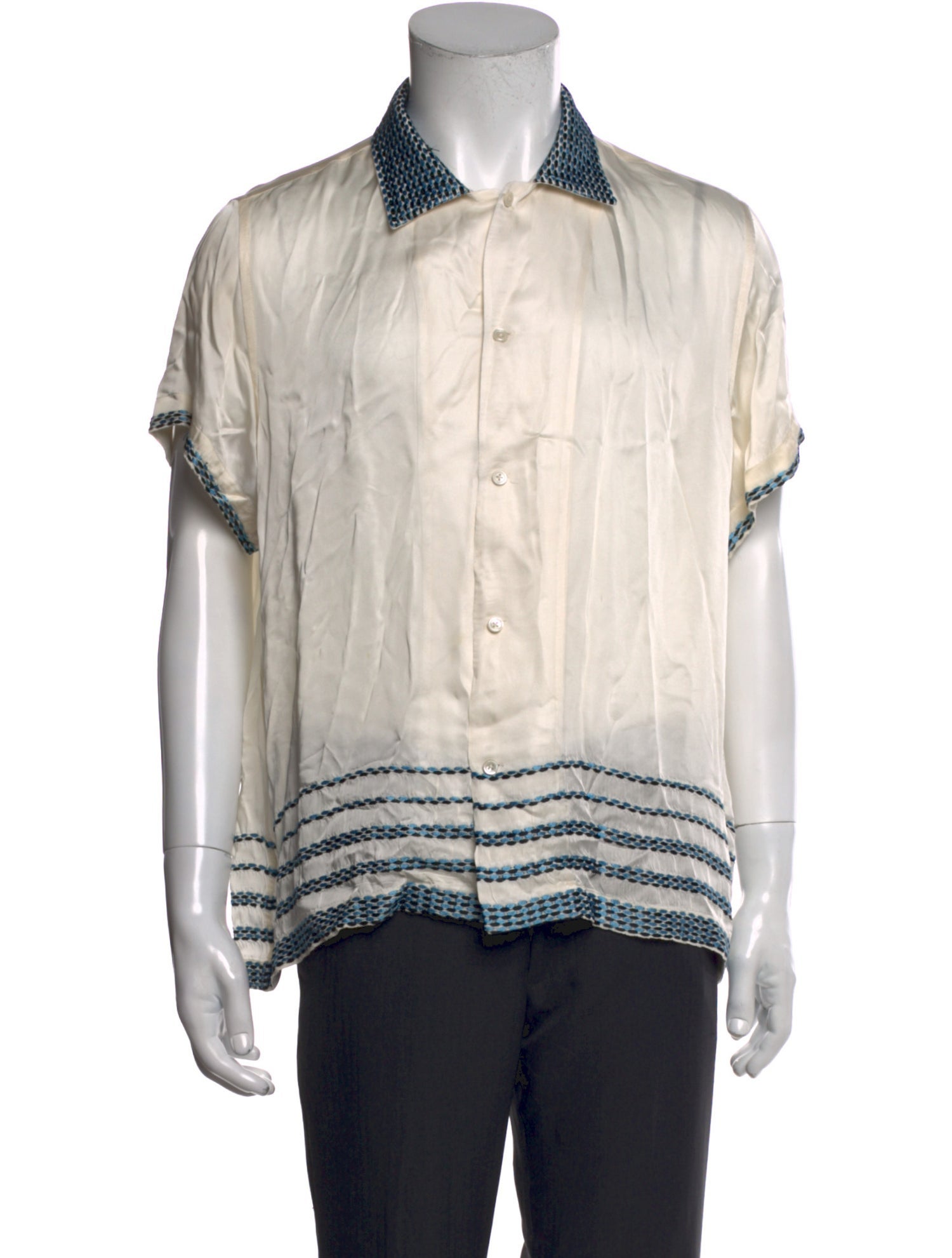 BODE Colorblock Pattern Short Sleeve Shirt