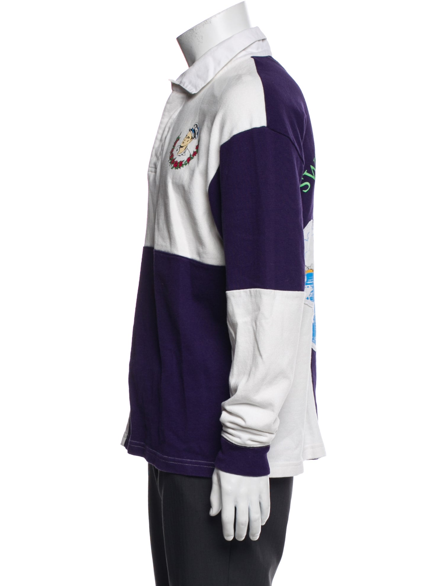 BODE Colorblock Pattern Turtleneck Polo Sweater