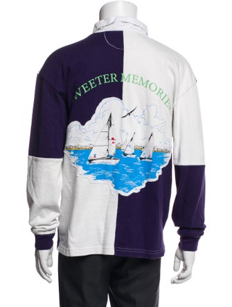 BODE Colorblock Pattern Turtleneck Polo Sweater