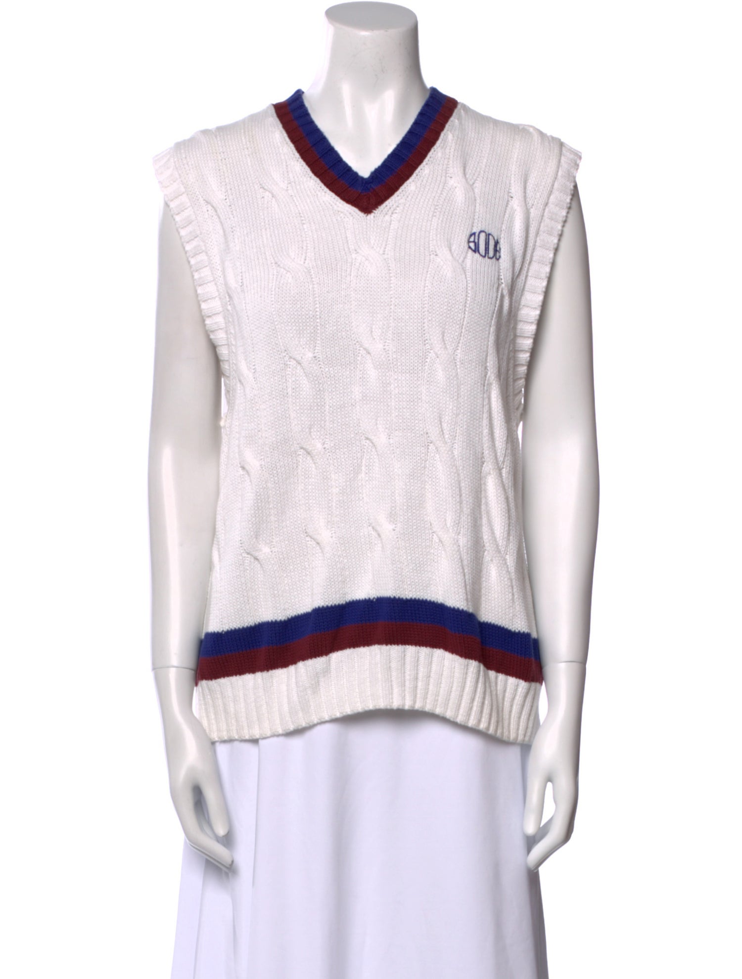 BODE Colorblock Pattern V-Neck Sweater