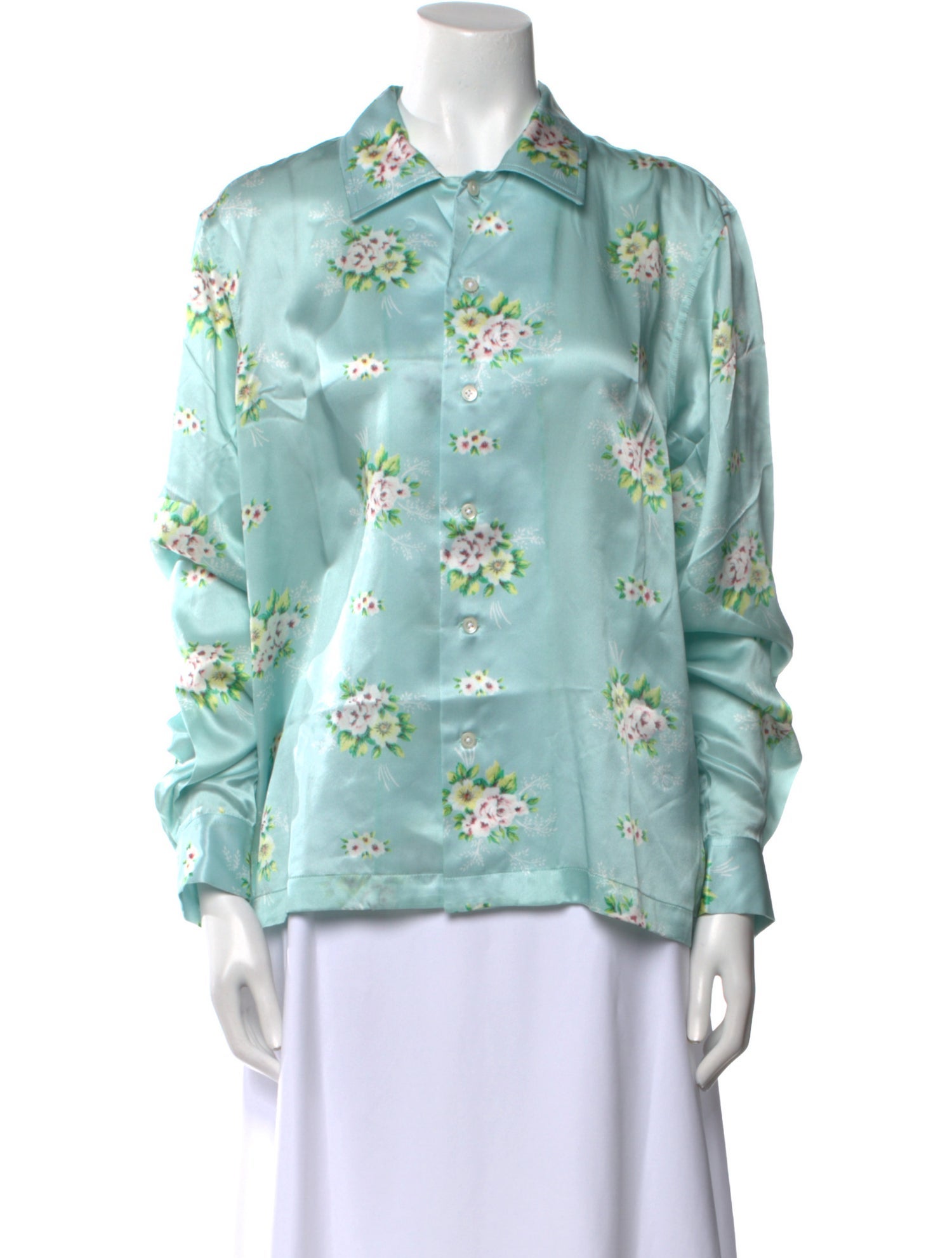 BODE Silk Floral Print Button-Up Top w/ Tags