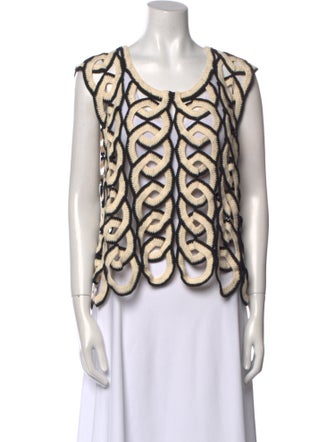 BODE Printed Scoop Neck Top