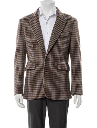 BODE Wool Houndstooth Print Peacoat
