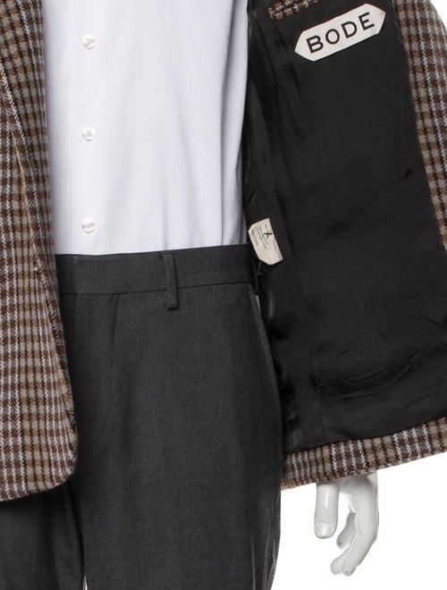 BODE Wool Houndstooth Print Peacoat