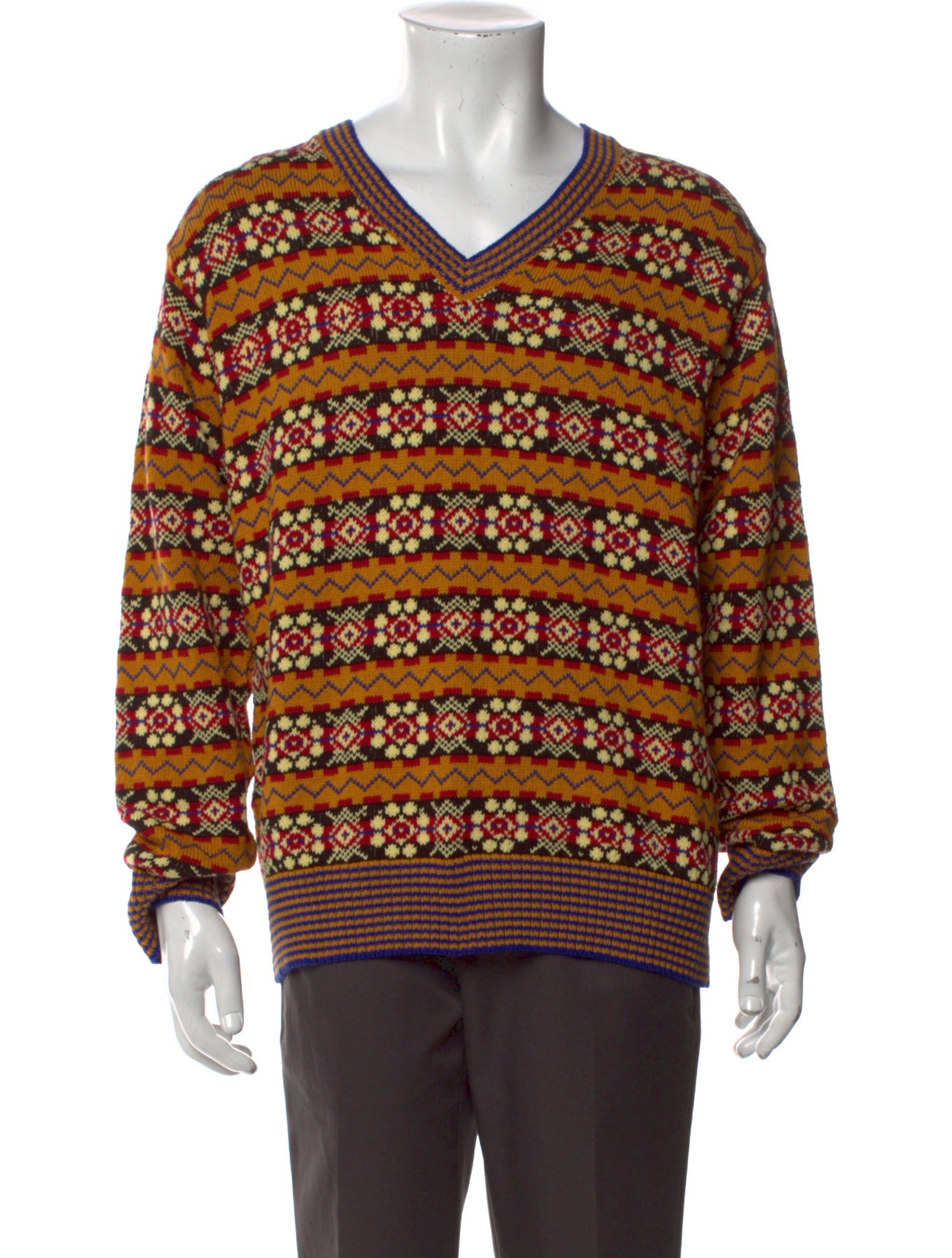 BODE Printed V-Neck Pullover