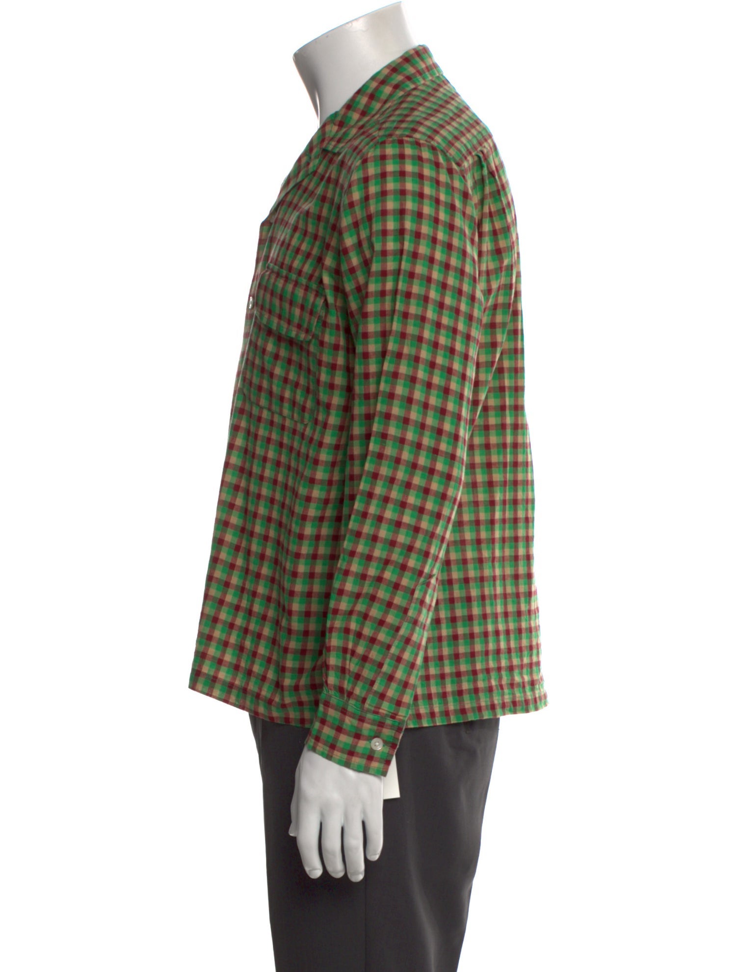 BODE Plaid Print Long Sleeve Shirt