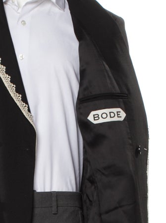 BODE Wool Crochet Trim Blazer