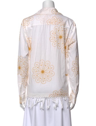 BODE Printed Long Sleeve Button-Up Top