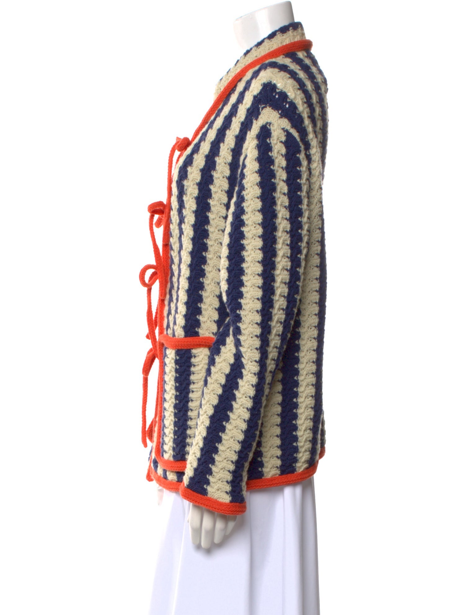 BODE Crochet Striped Sweater