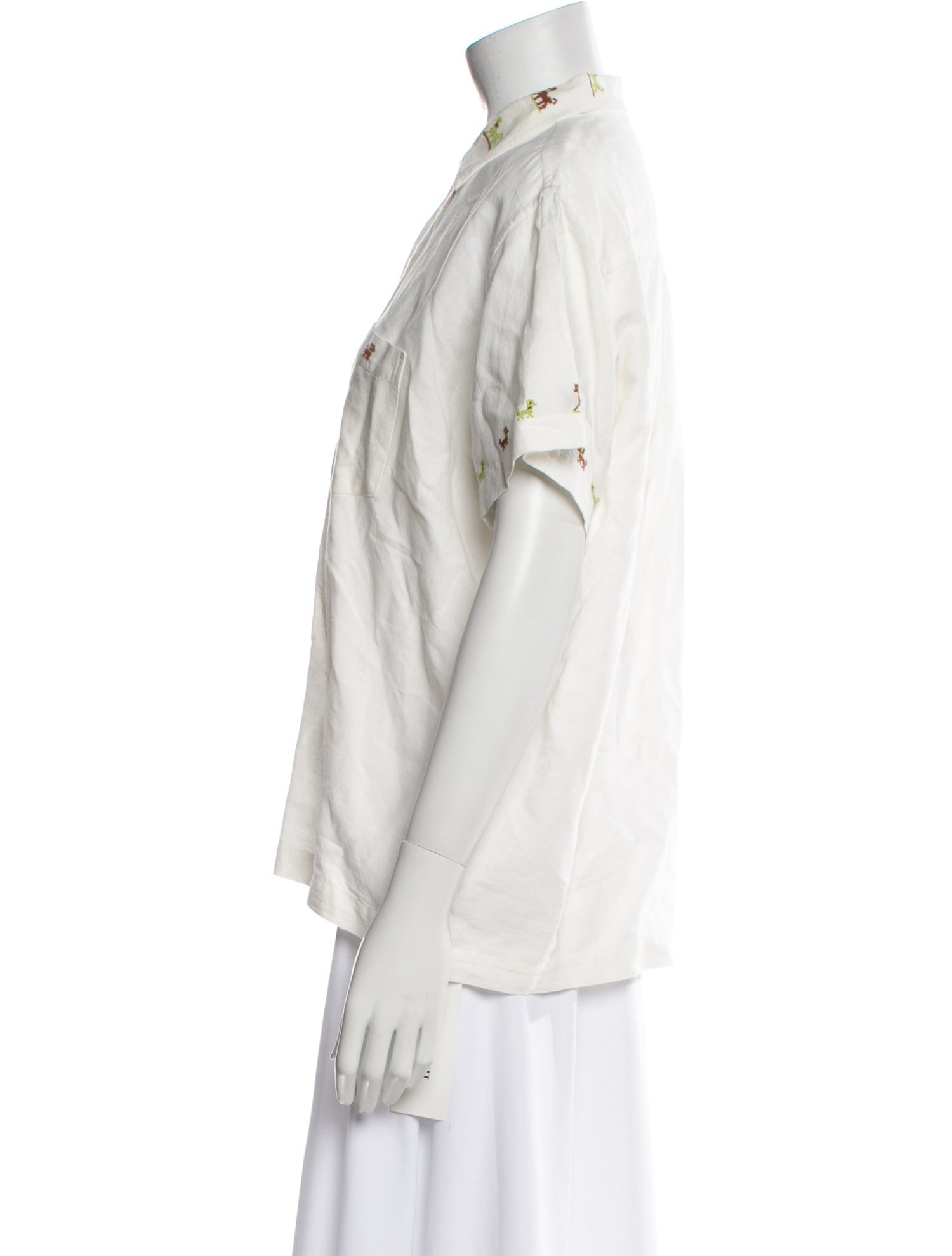 BODE Short Sleeve Button-Up Top