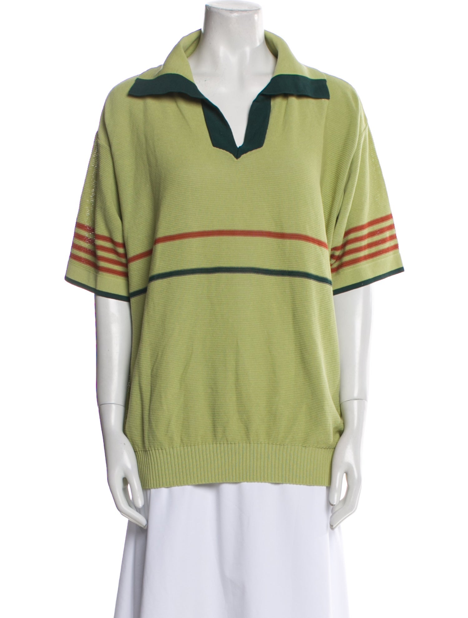 BODE Striped V-Neck Sweatshirt