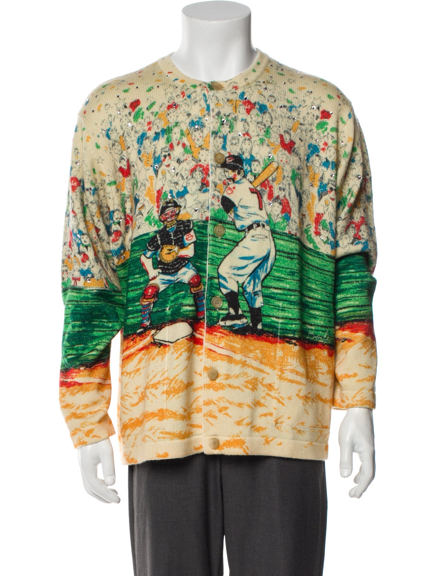 BODE Merino Wool Printed Cardigan