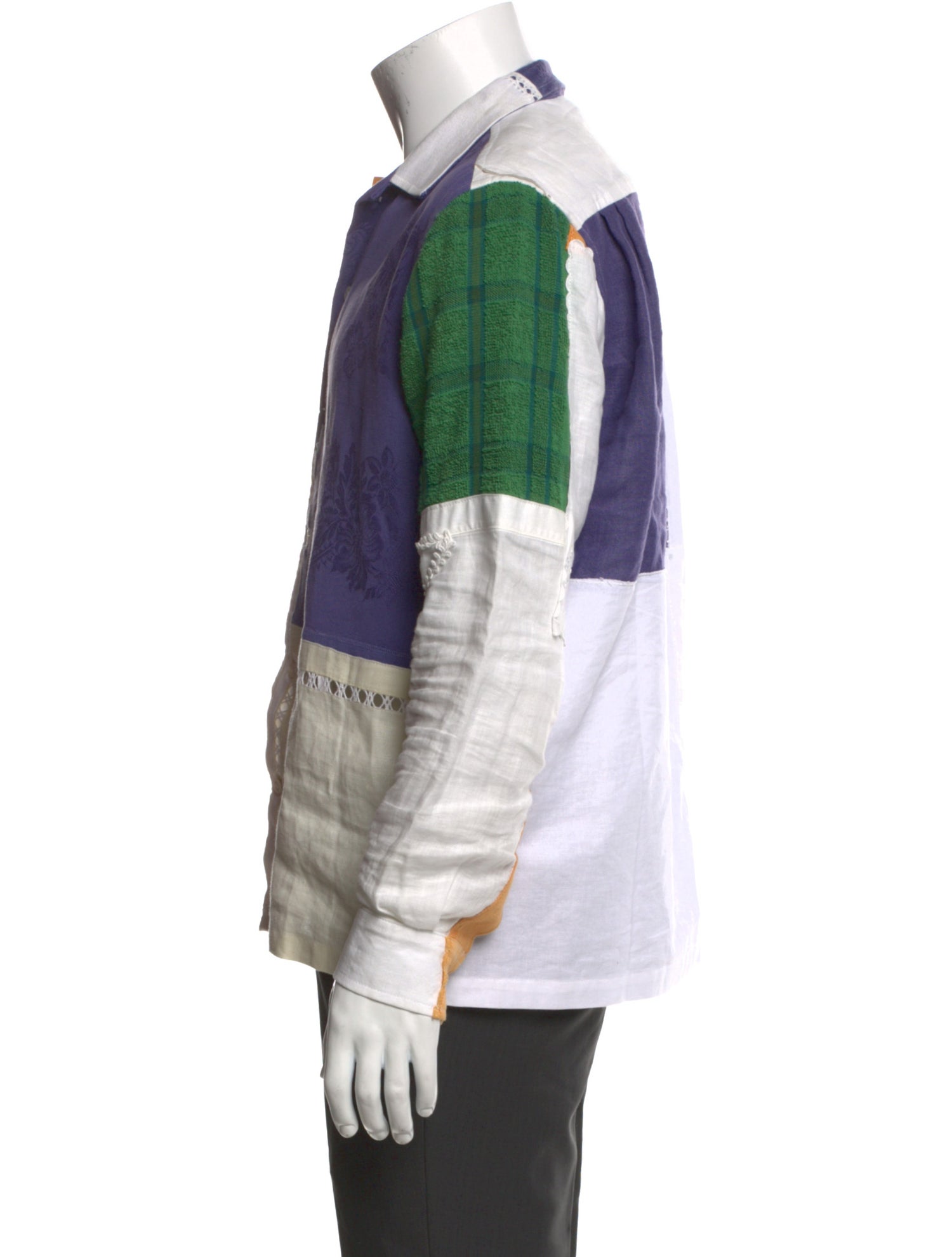 BODE Colorblock Pattern Long Sleeve Shirt