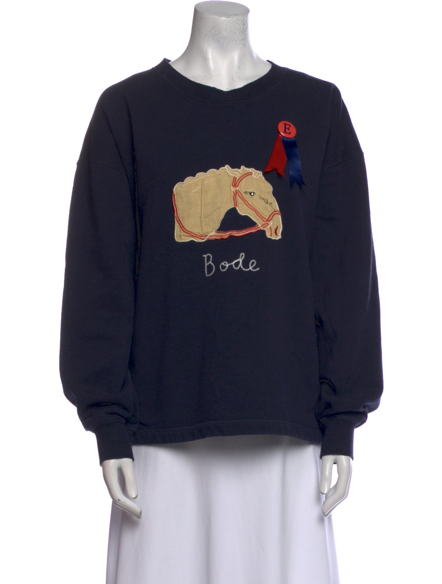 BODE Graphic Print Scoop Neck Sweater