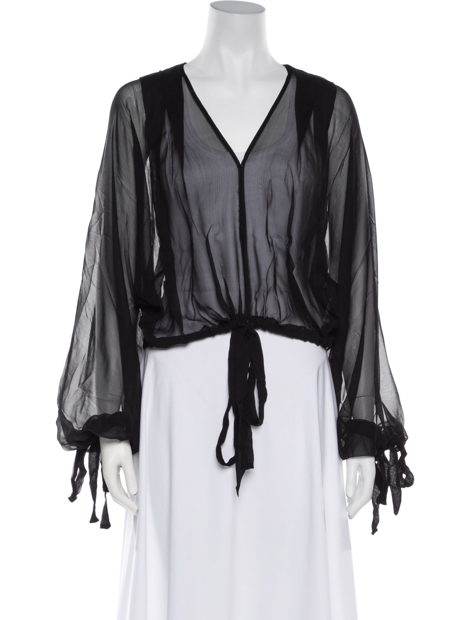 BODE Silk V-Neck Blouse