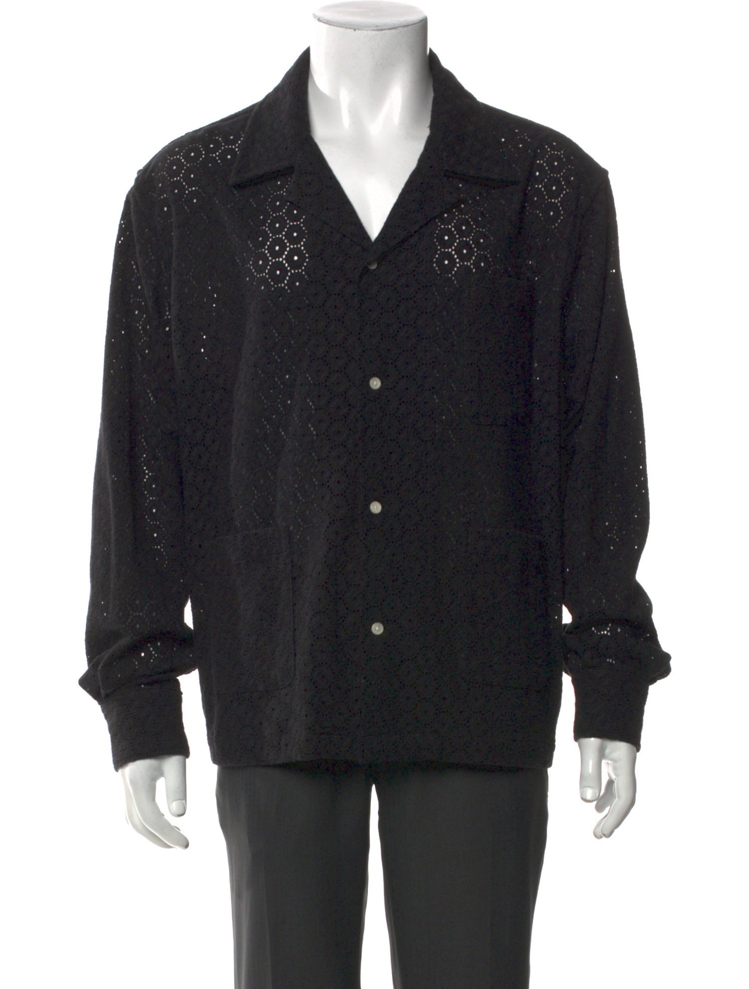 BODE Lace Pattern Long Sleeve Shirt