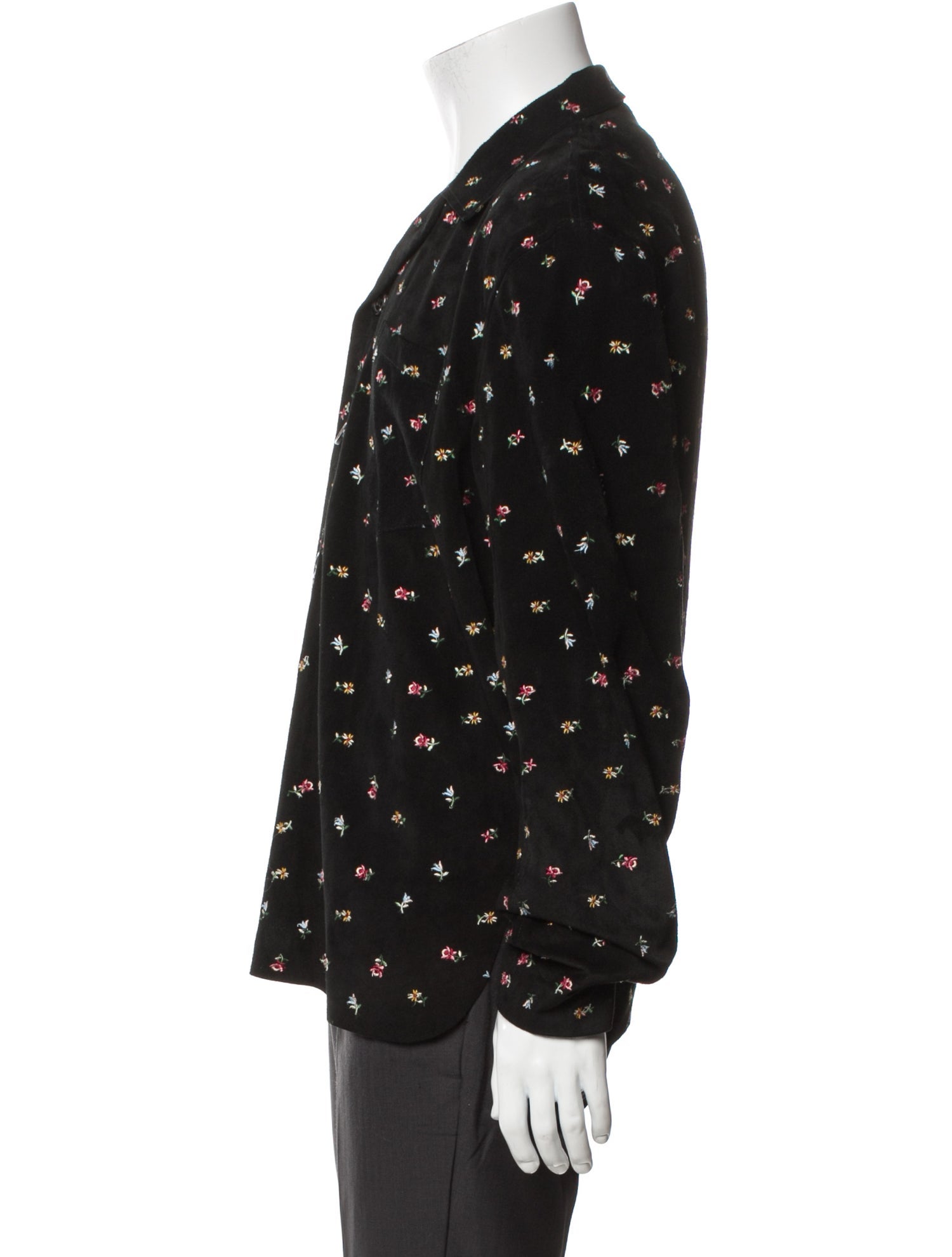 BODE Suede Floral Print Jacket