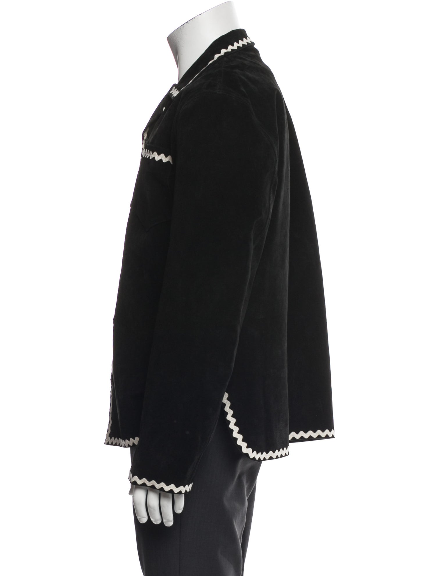 BODE Leather Graphic Print Moto Jacket