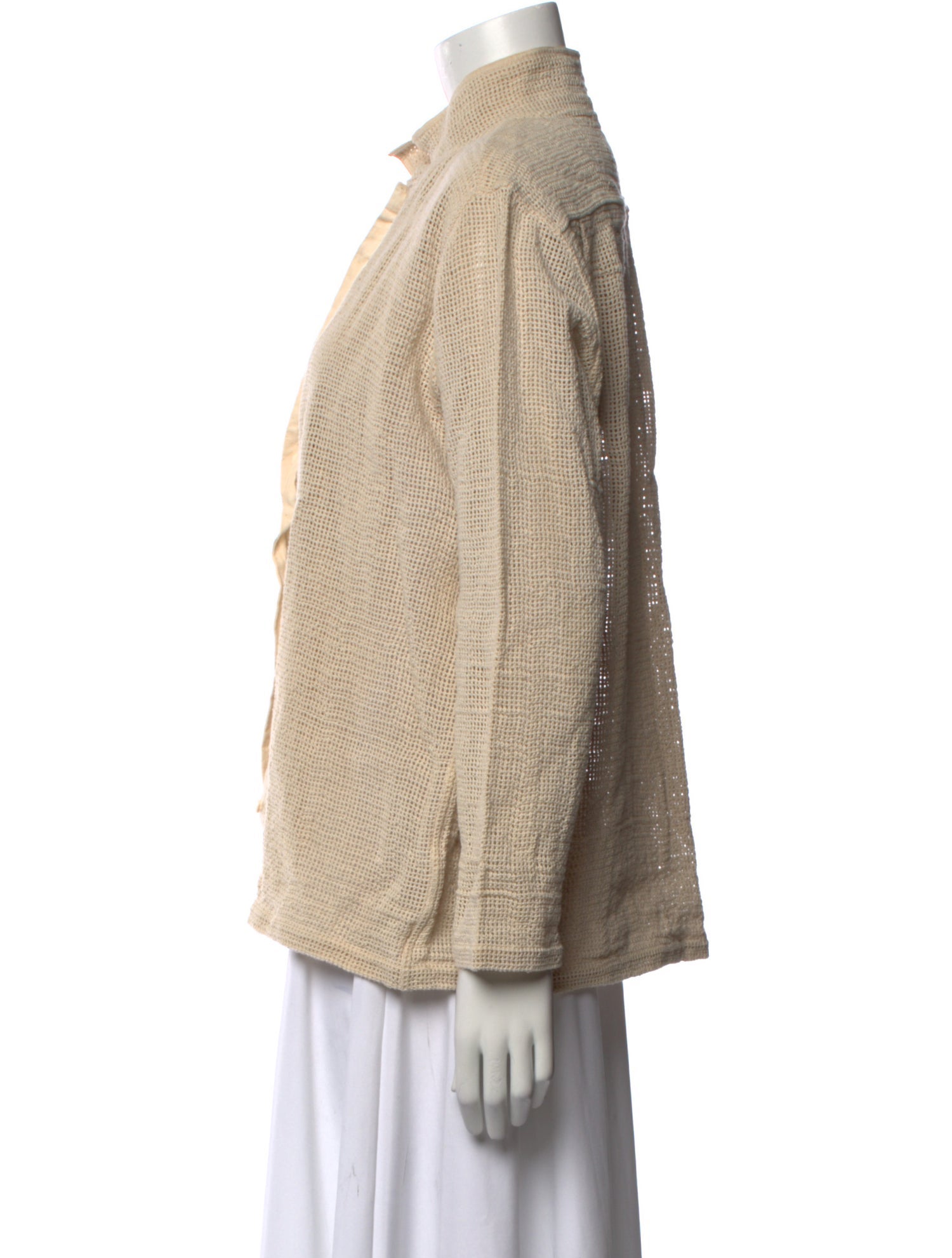 BODE Printed Mock Neck Button-Up Top