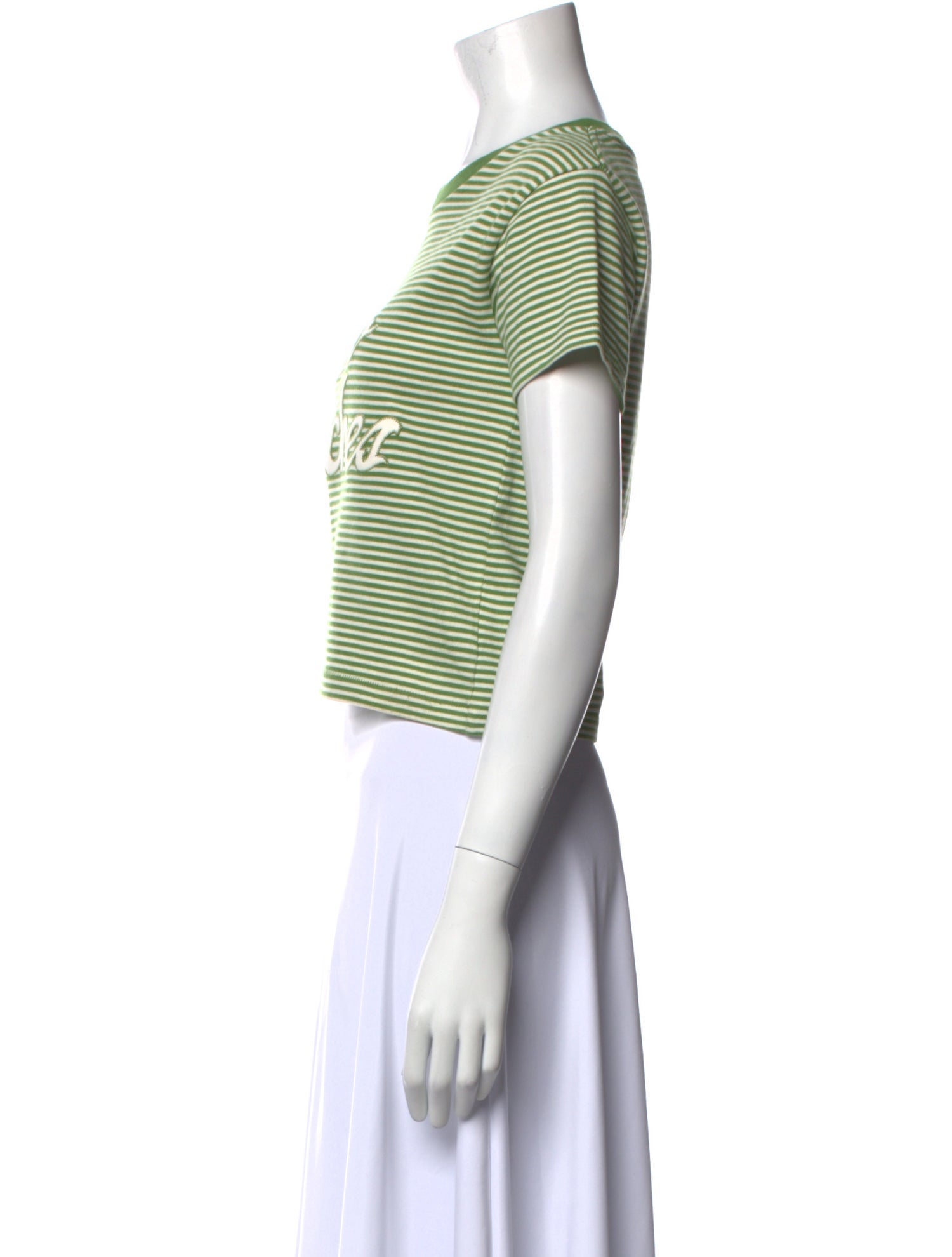 BODE Striped Crew Neck Crop Top