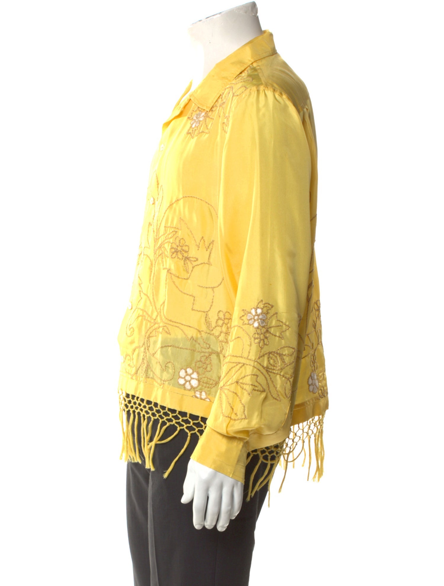 BODE Floral Print Long Sleeve Western Shirt