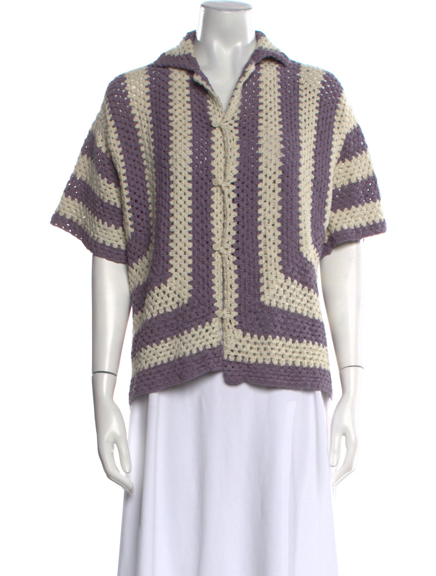 BODE Striped V-Neck Sweater